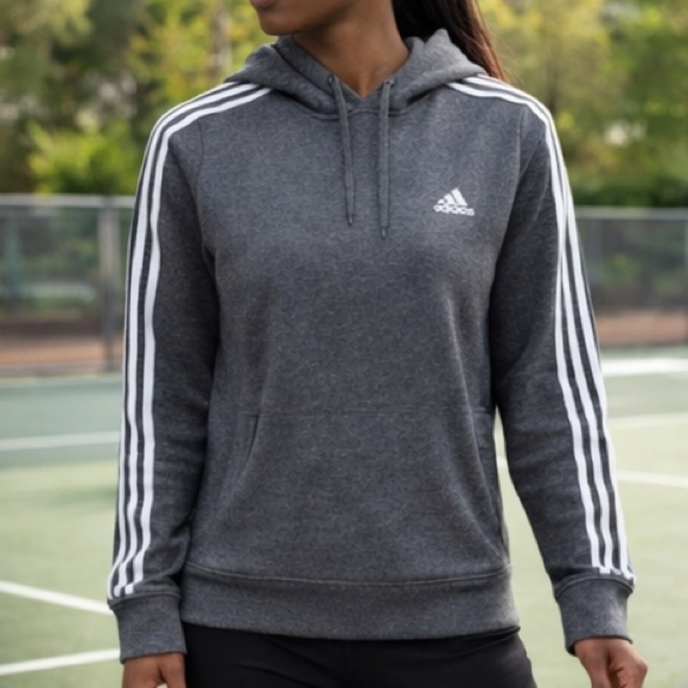 Adidas AEROREADY‎ Primegreen 3-Stripes Pullover Hoodie Small Gray